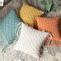 Hand-woven Cotton Thread Cushion Cover