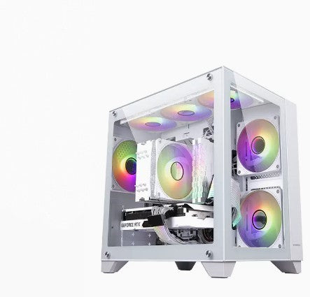 Desktop Main Case Glass All-side Permeable ESports Water Cooled White