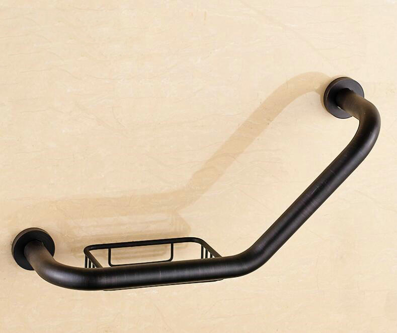 Bathtub Handle With Copper Grab Bars In Bathroom