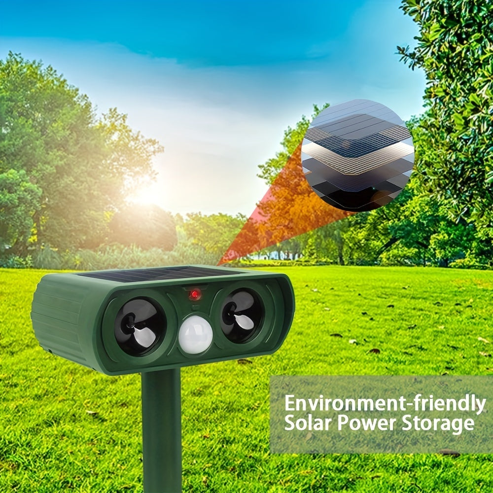 Animal Repellent, Solar Motion Sensor, Outdoor Farm, Garden, Courtyard Solar Power Ultrasonic Animal Repeller Pest Repellent Dog Cat Deer Raccoon