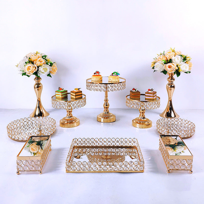 European Style Dessert Stand Set Tray Wrought Iron Dessert Display Stand Decoration