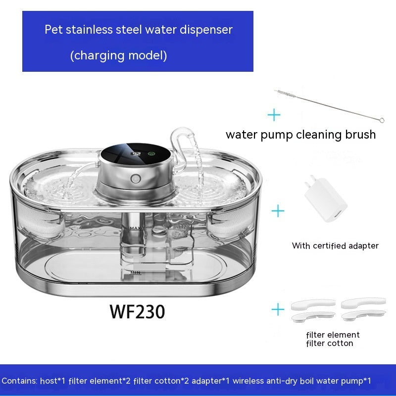 Pet Smart Water Dispenser Wireless Loop Rechargeable