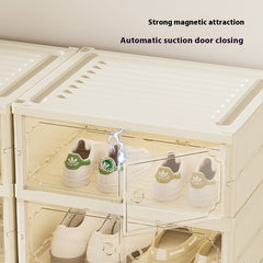 Folding Shoe Cabinet Installation-free Large Capacity Multi-layer Household Plastic Transparent Storage Shoe Box