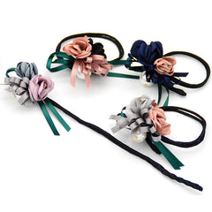 Bun Hair Half Bun Pearl Flower Hair Plate Hair Elastic Korean Styling Headdress Hair Accessories