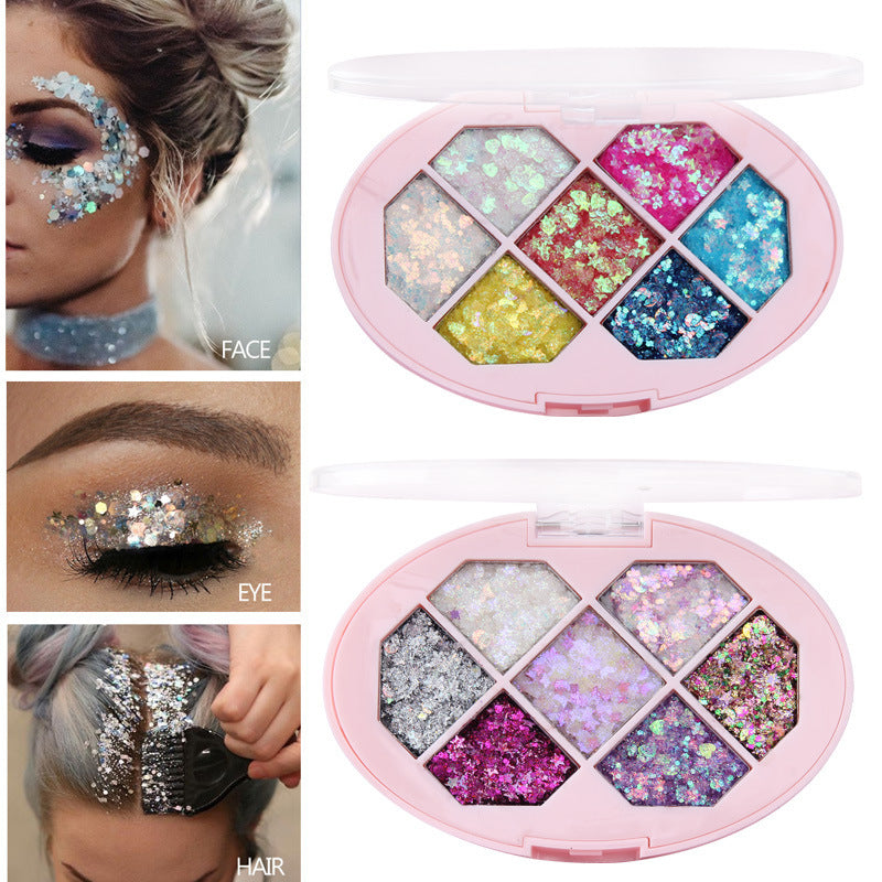 Creative Seven Color Glitter Powder Eyeshadow Palette