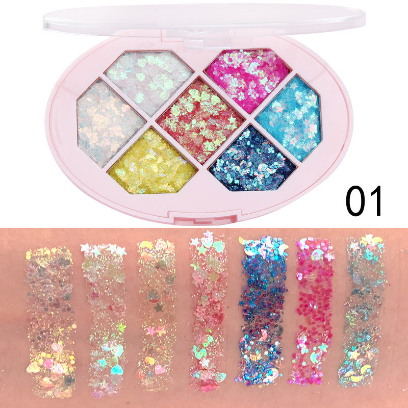 Creative Seven Color Glitter Powder Eyeshadow Palette