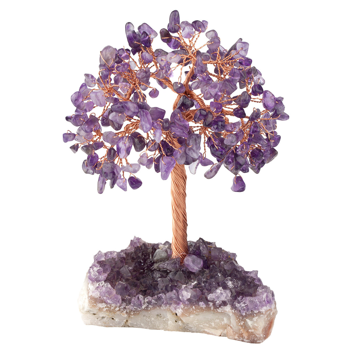 Natural Amethyst Flower Regular Base Tree Gravel Handicraft Ornaments