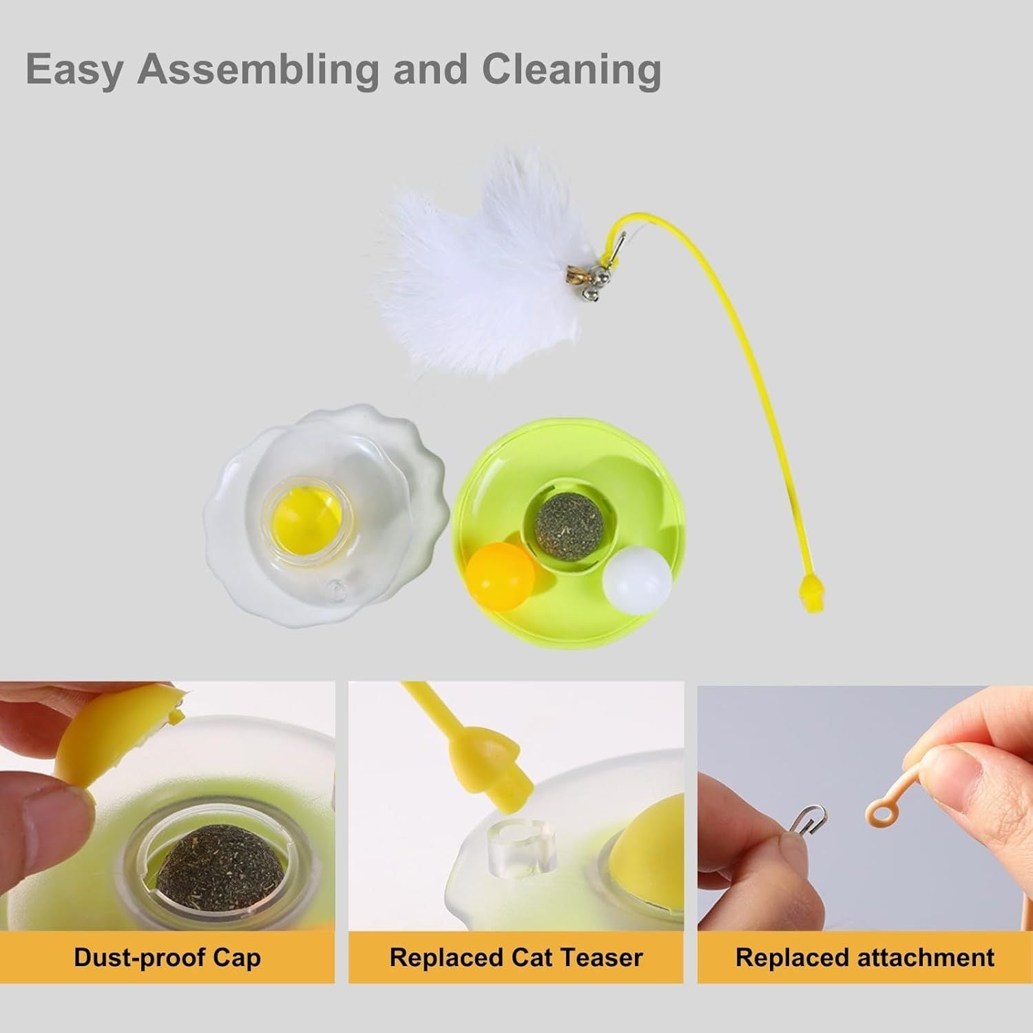 Interactive Cat Tumbler Toy Catnip Feather Teaser With Bell Track Balls Kitten Toy For Indoor Cats Exercise