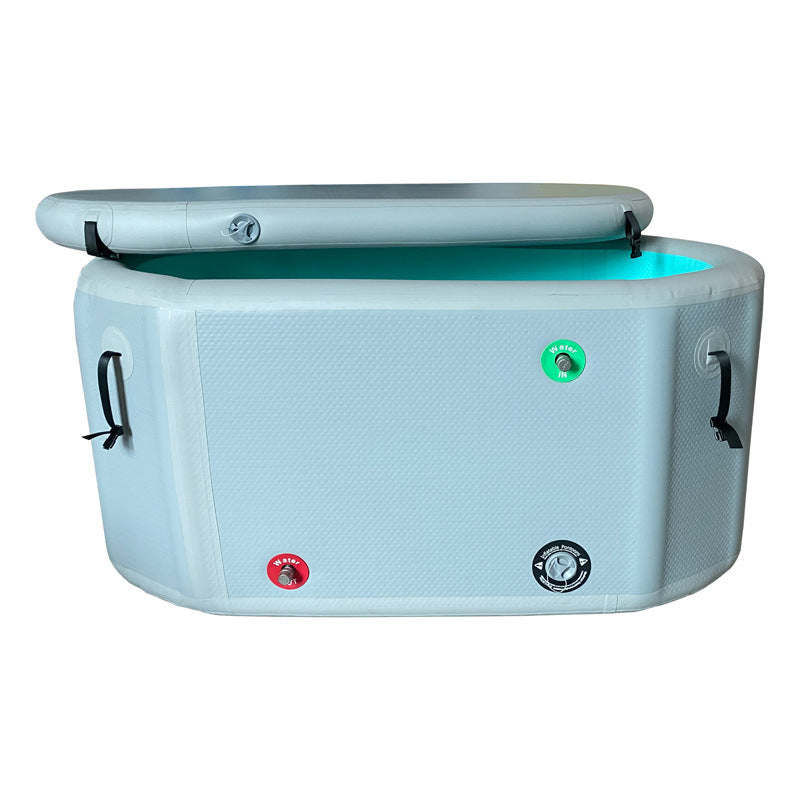 Outdoor Inflatable Ice Bucket Portable Storage Fitness Bath Bucket Indoor Spa Cold Therapy Heating Ice Bath Brushed Bucket