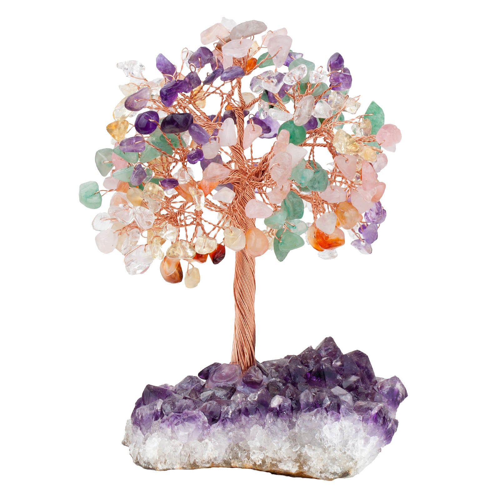 Natural Amethyst Flower Regular Base Tree Gravel Handicraft Ornaments