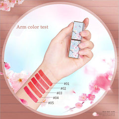 5-color Matte Velvet Lipstick Chinese Carved Long Lasting Lipstick Set Birthday Gift