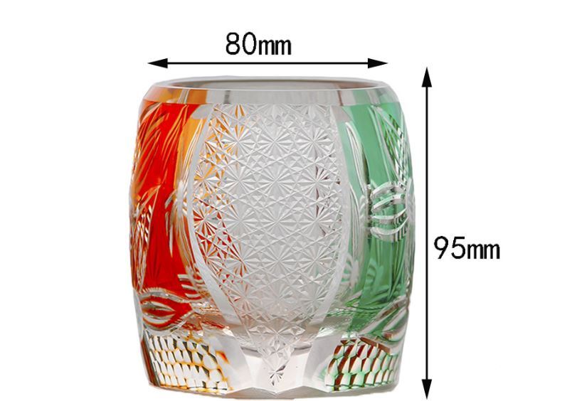 Japanese-style Edo Cut Hand Carved Crystal Glass Whisky Tumbler Mild Luxury Retro