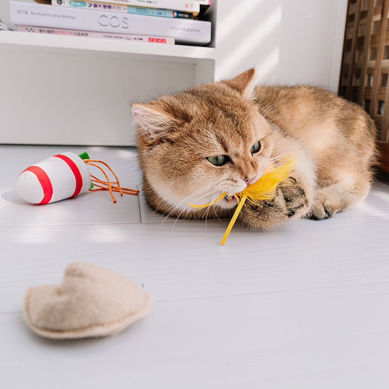 Cat Relieves Boredom From The Catnip Set Pom Pom Funny Toy