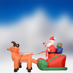 Eye-Catching Christmas Inflatable Santa Claus Deer Cart Decorations