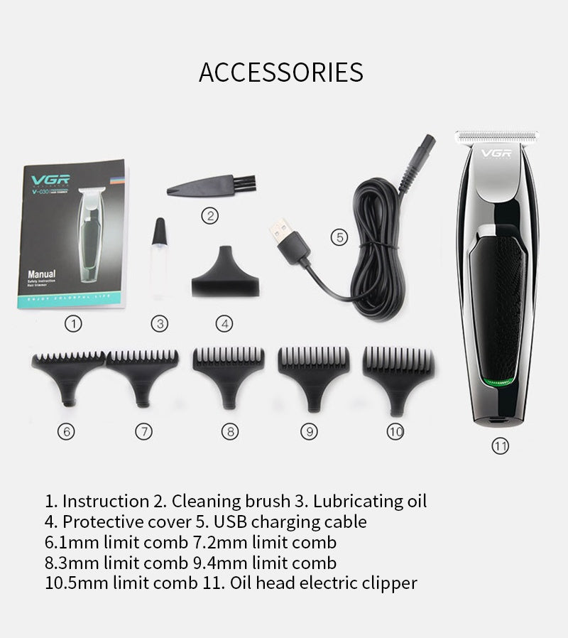 Water and electricity proof push and cut beard trimmer