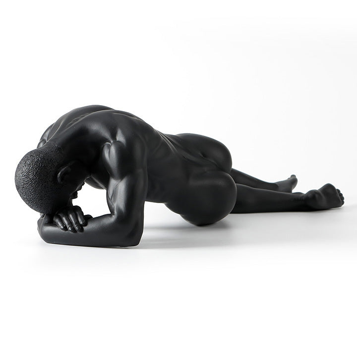 Creative Ornament Art Naked Man Bowing His Head