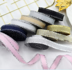 Gift Packaging Wedding Rib Gold And Silver Color Fringe With Bowknot Decorative Baking Ribbon Multicolor