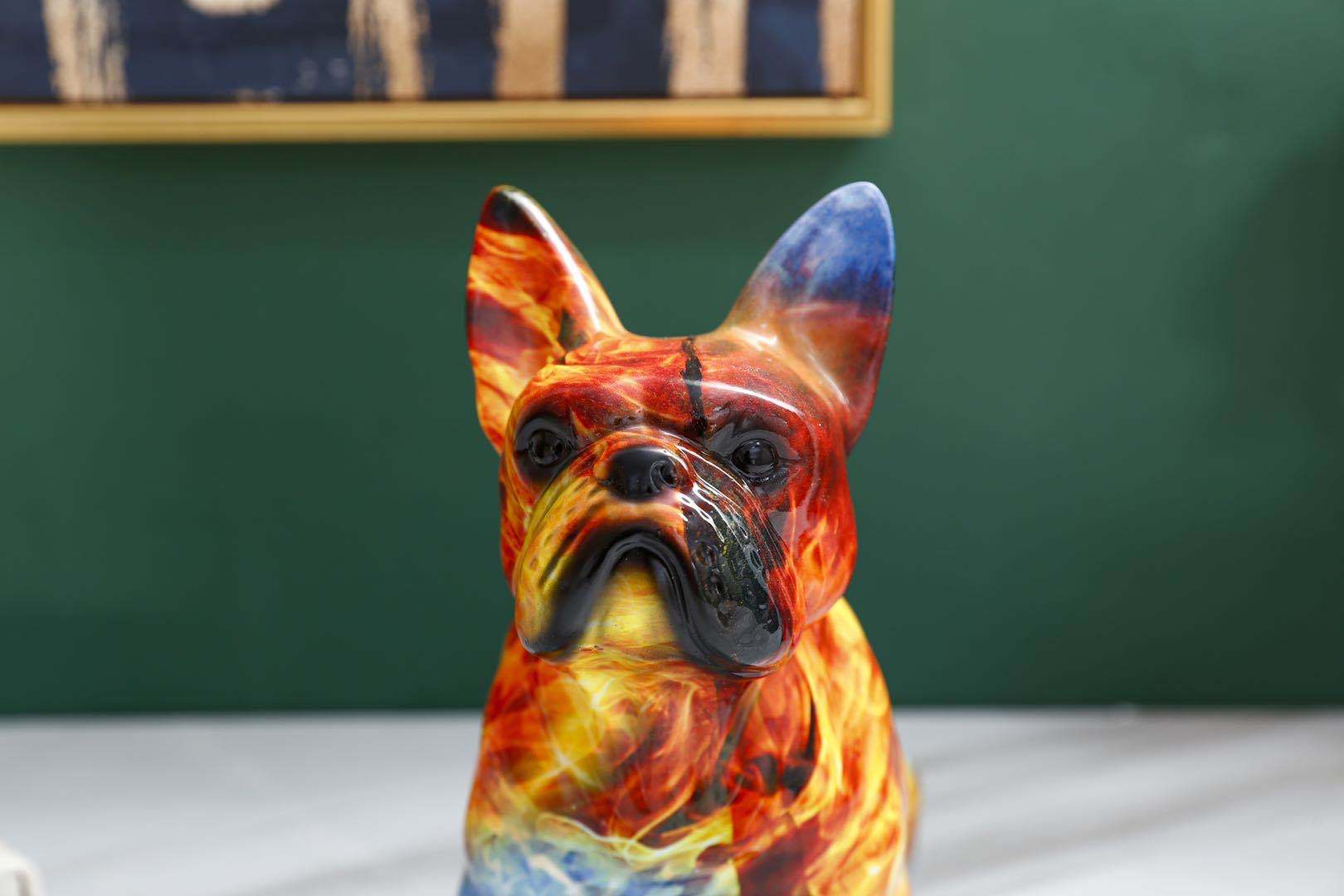 Simulation Bulldog Art Resin Decoration Cartoon Cute