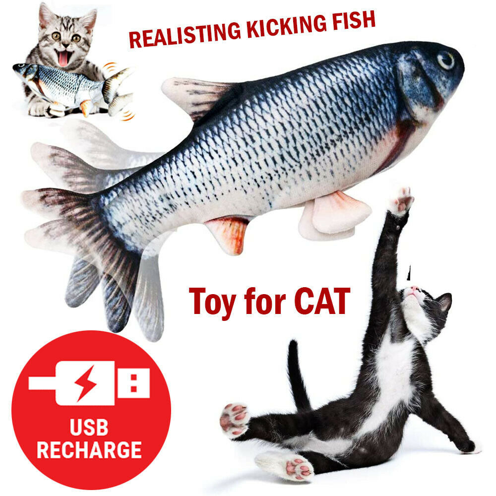 Electric Fish Cat Toy Realistic Interactive Kicker Jumping Dancing Kitten Toys