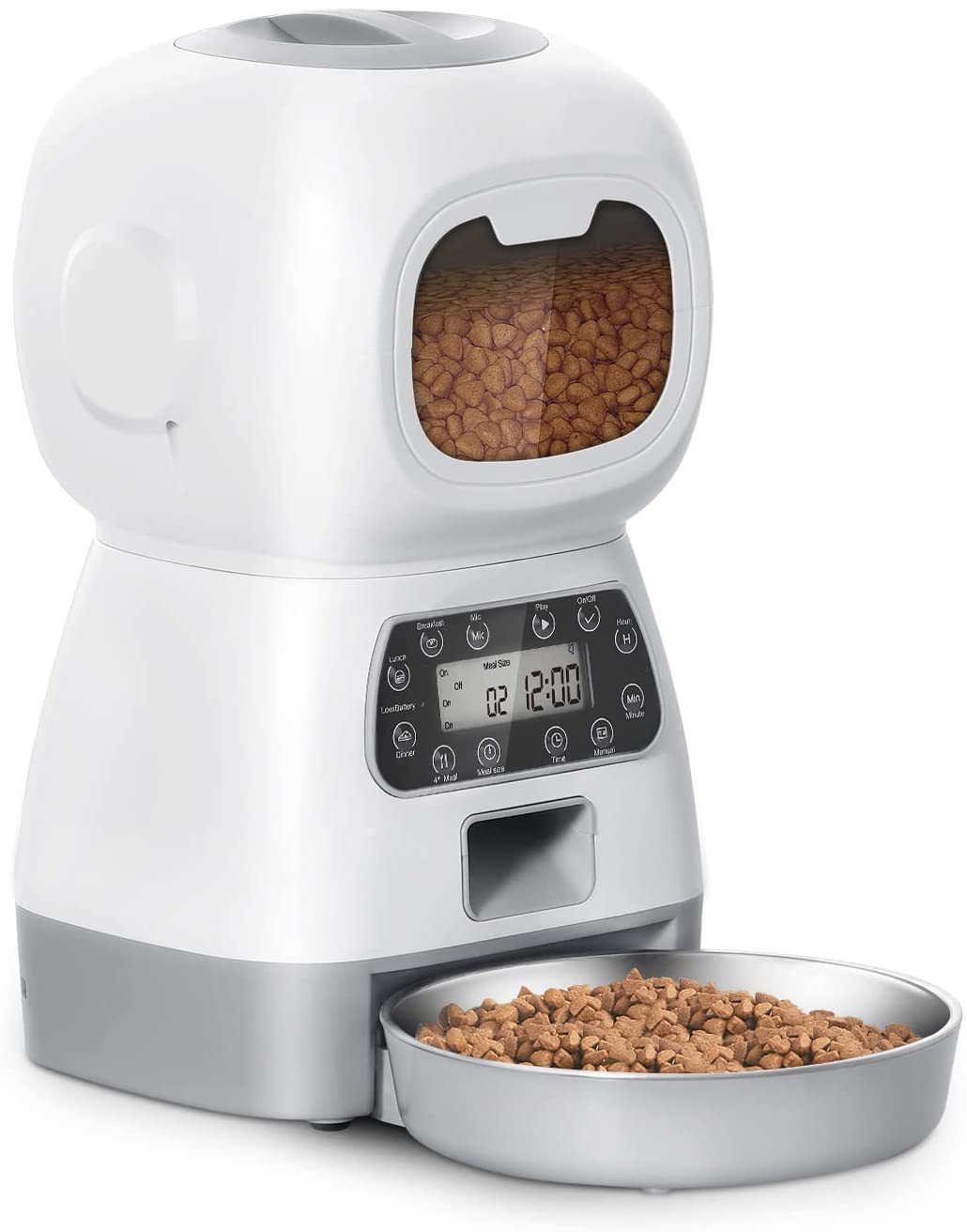 Smart APP Pet Feeder Cat And Dog Food Automatic Dispenser Stainless Steel Bowl Cats And Dogs With Recording Timing Feeding