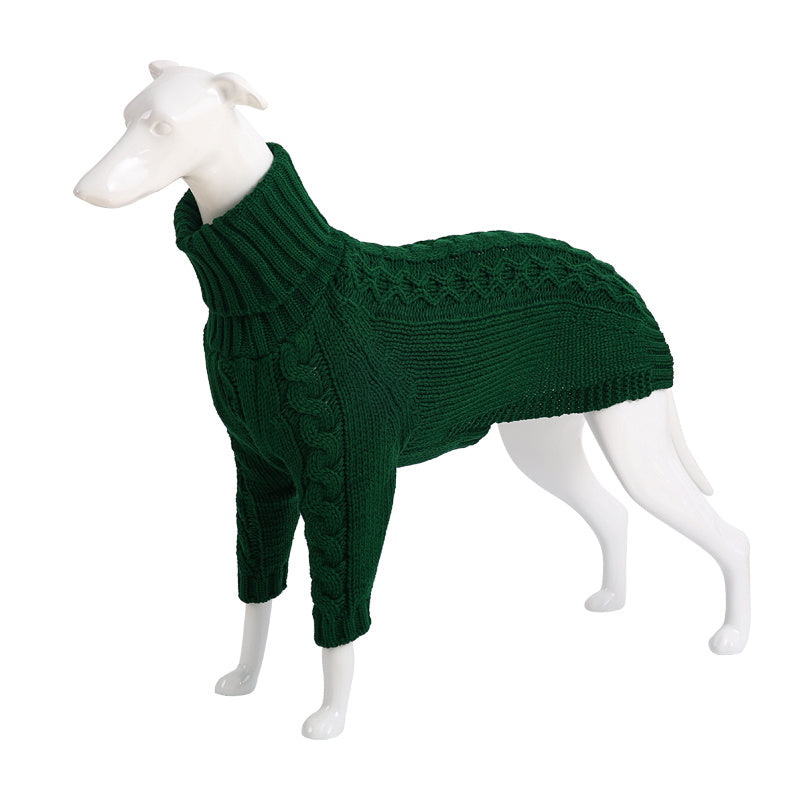 Solid High Collar Dog Sweater