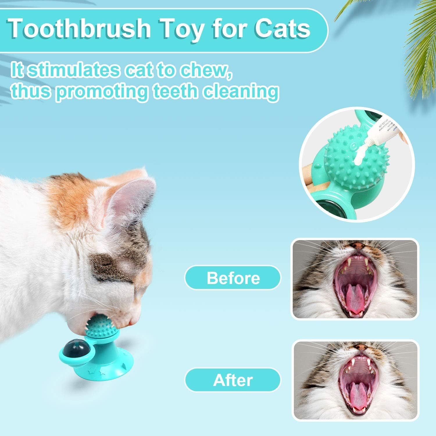 Animal Doll  Stuffed Cat Pet  Catnip Grass Toy Interactive Windmill Cat Toys With Catnip  Cat Toys For Indoor Cats Funny Kitten Toys With LED Light Ball Suction Cup Cat Nip Toy For Cat Chew Exerc