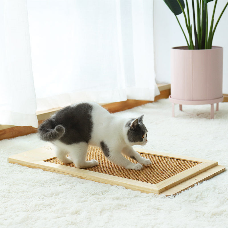 Solid Wood Scratching Board Litter Cat Claw Vertical Wall Hanging