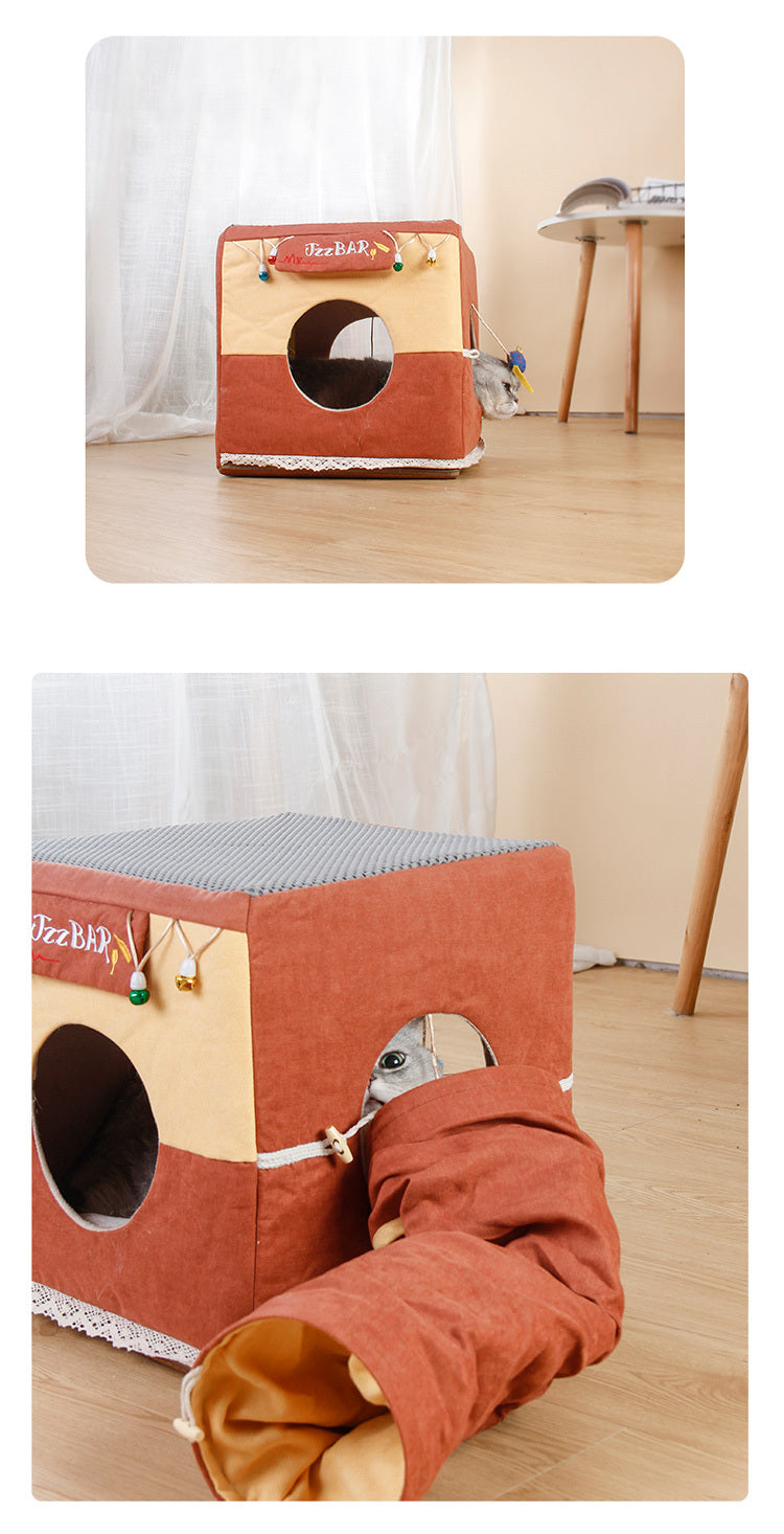 Cat Litter Universal Semi-enclosed Sleeping Nest Foldable