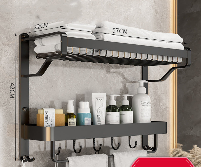 All-in-one Punch-free Bathroom Wall-mounted Toiletry Multi-layer Storage Rack