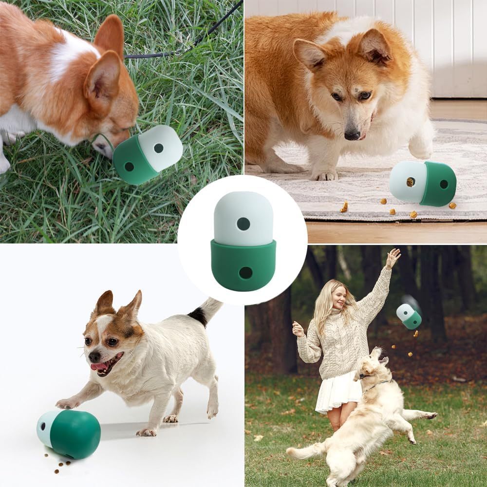 Pet Puzzle Toy Dog Treat Dispensing Cute Puppy Small Medium Dogs Interactive Chase Toy Pet Funny Enrichment Toys Food Ball For Dog Playing Training Slow Feeder Bowls