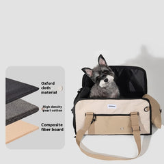 Outdoor Portable One-shoulder Crossbody Breathable Light Canvas Cat Bag Pet Bag