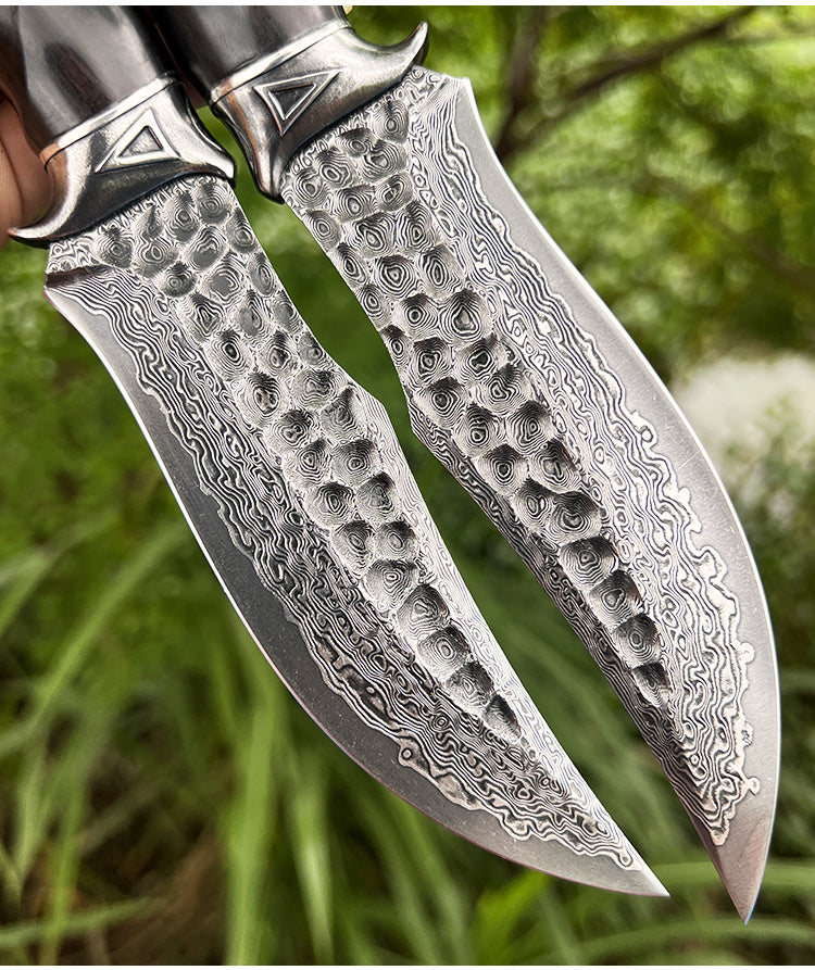 Damascus Steel Outdoor Sharp Portable Folding Knife