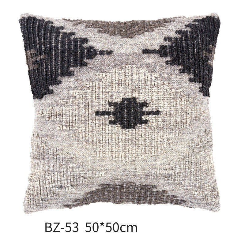 Handmade Wool Pillow Simple Modern American Country Nordic Style Imitation Leather Creative Cushion Cover