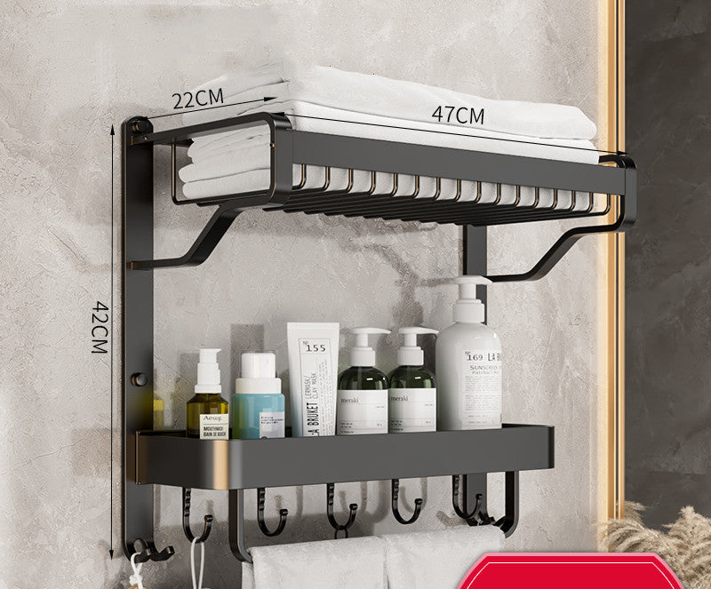 All-in-one Punch-free Bathroom Wall-mounted Toiletry Multi-layer Storage Rack