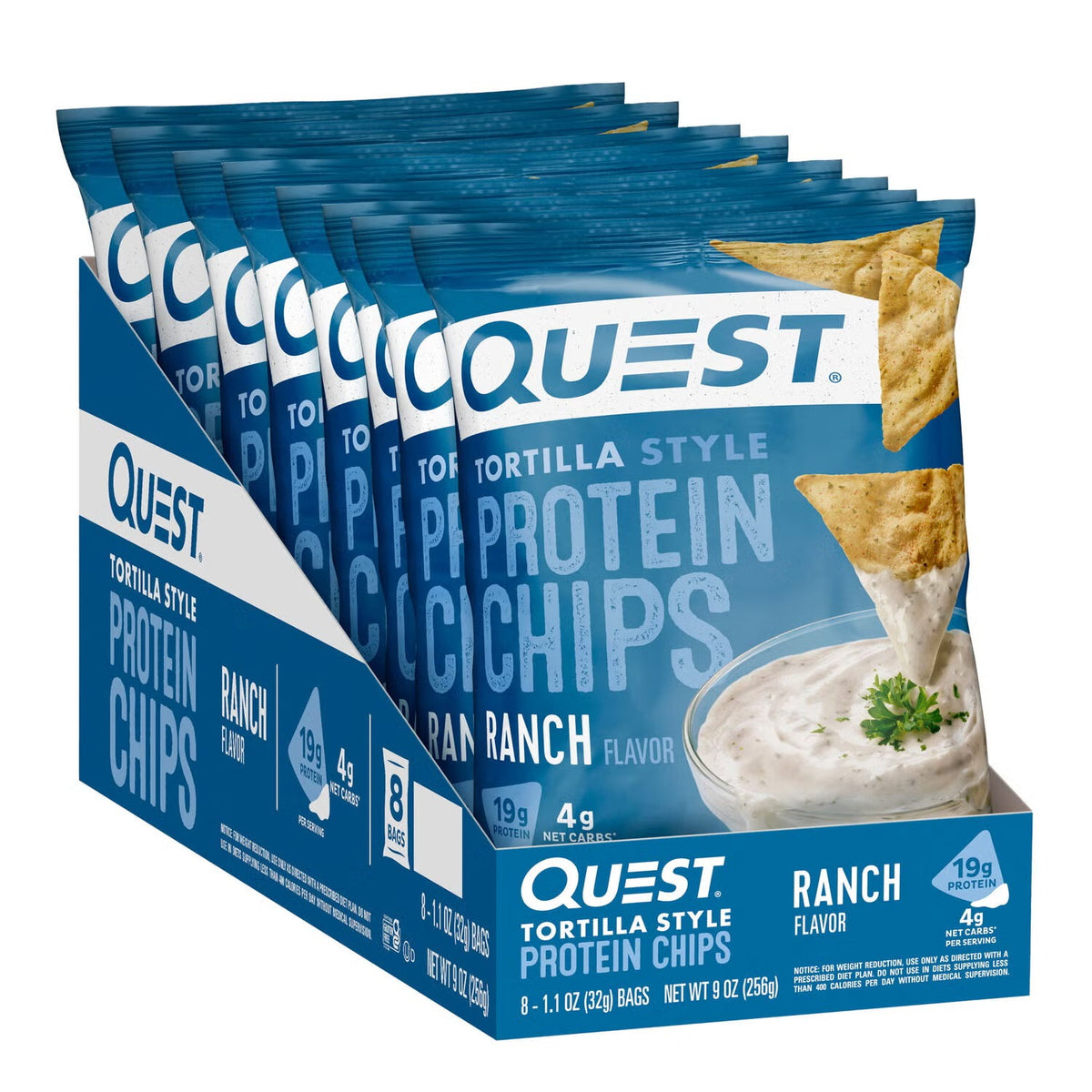 Tortilla Style Protein Chips - Ranch (8 Bags)
