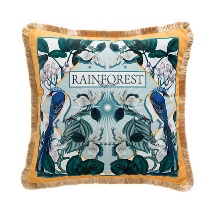 Forest bird plant pillow set