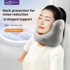 Portable Office Travel Neck Protection Noise Reduction Soundproof Travel Memory Foam U-shaped Pillow