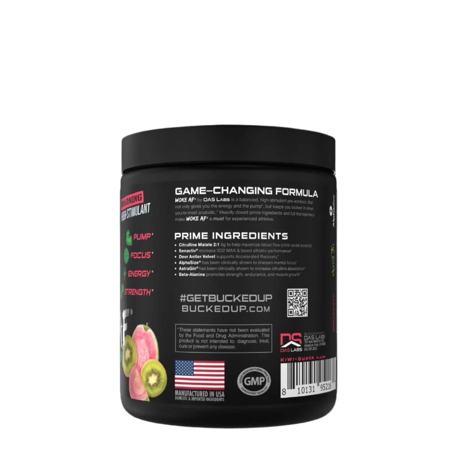 Woke AF™ Nootropic Pre-Workout - KO Kiwi (30 Servings)