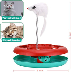 Cat Toys Cat Toys For Indoor Cats Interactive Kitten Toys Roller Tracks With Catnip Spring Pet Toy With Exercise Balls Teaser Mouse