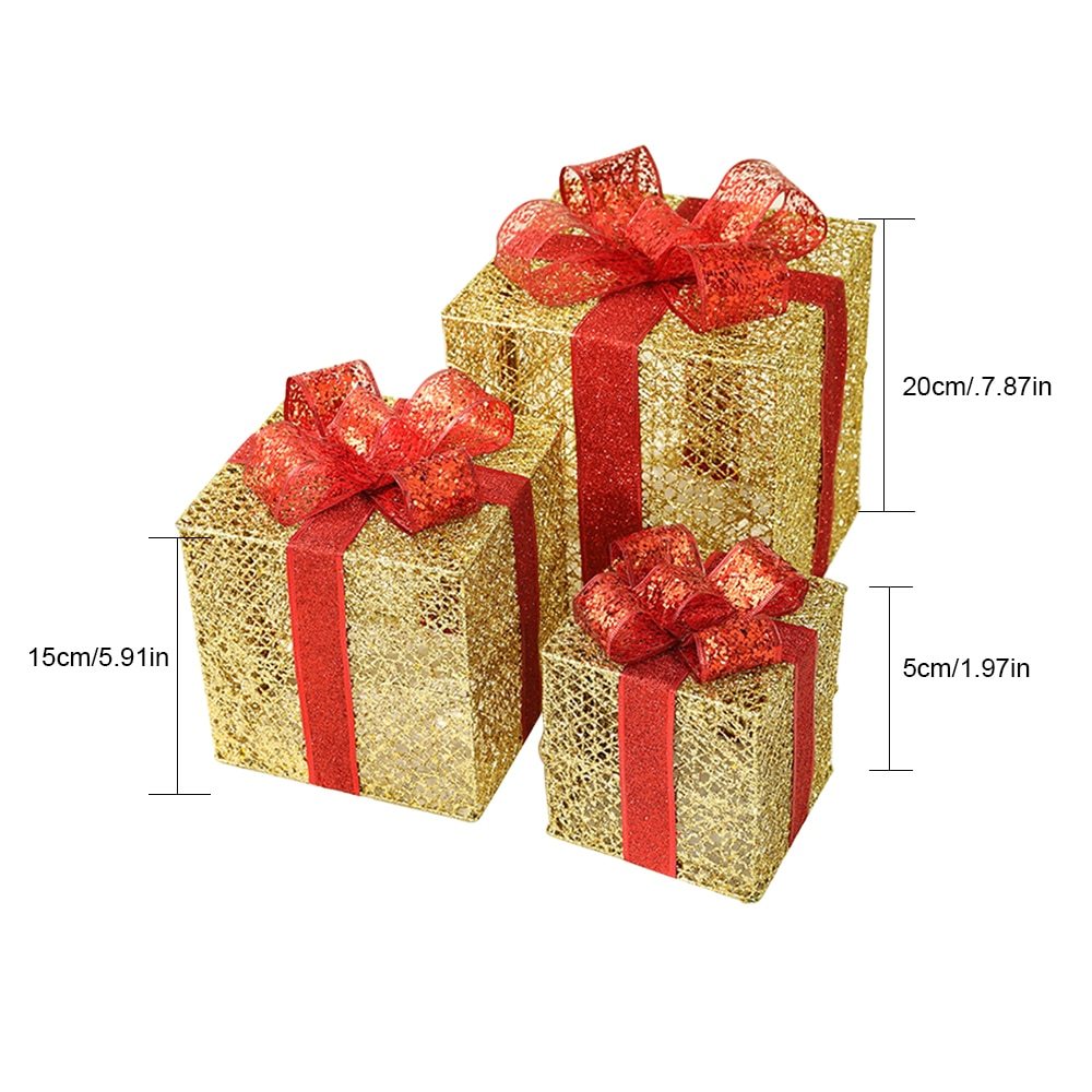 Christmas wrought iron gift box three-piece set