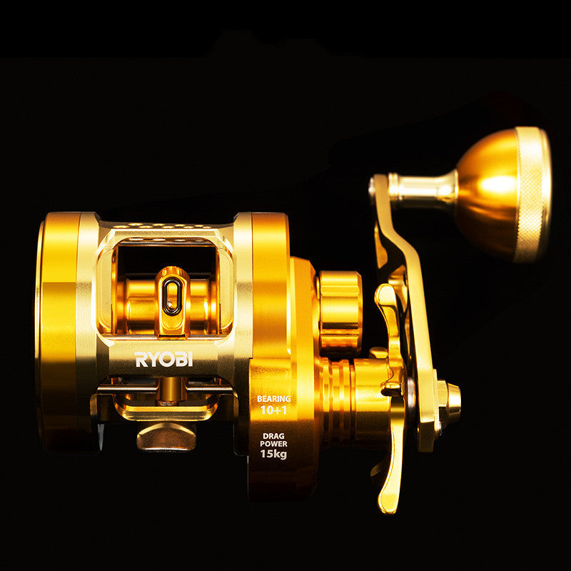 Metal Iron Plate Drum Offshore Boat Fishing Reel Slow Rocking Iron