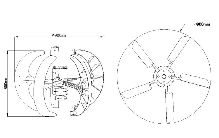 300W Red Lantern Shaped Miniature Wind Turbine Wind Generator Set