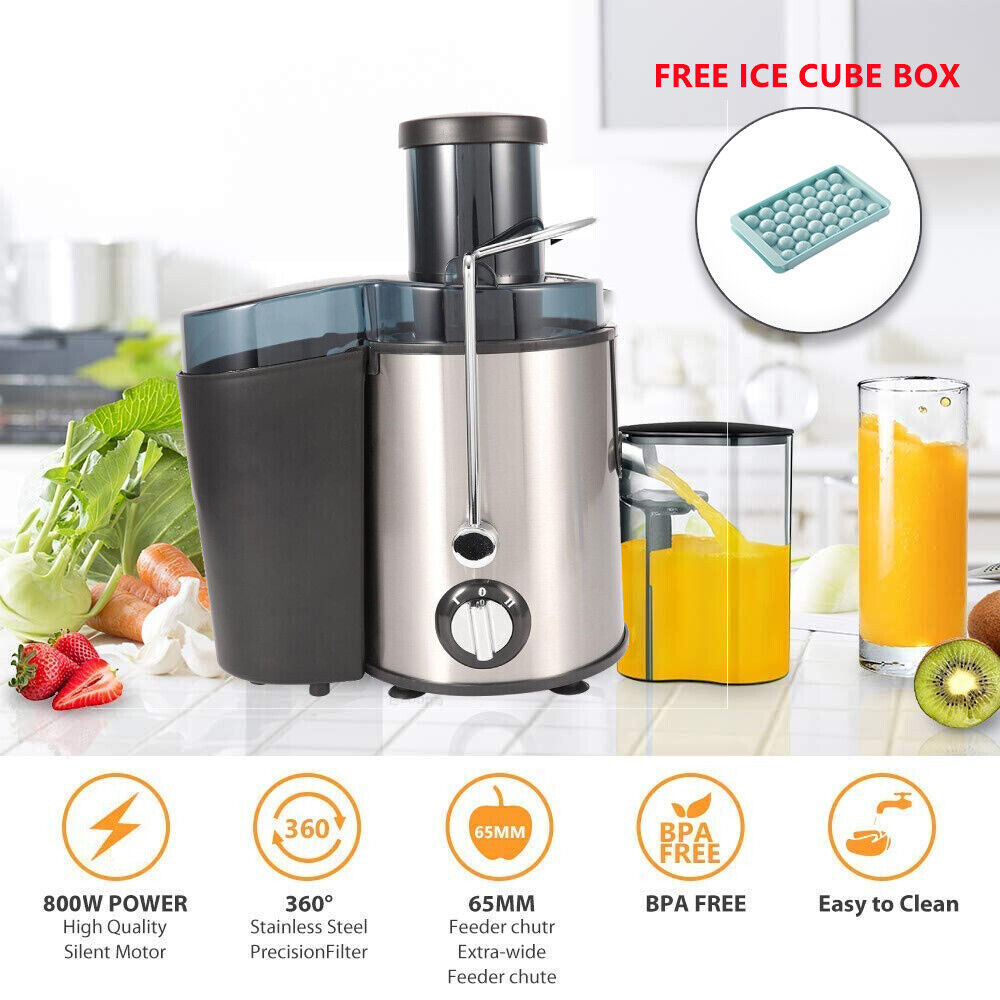 800W Juicer Machine Whole Fruit Vegetable Juice Extractor Free Ice Cube Box