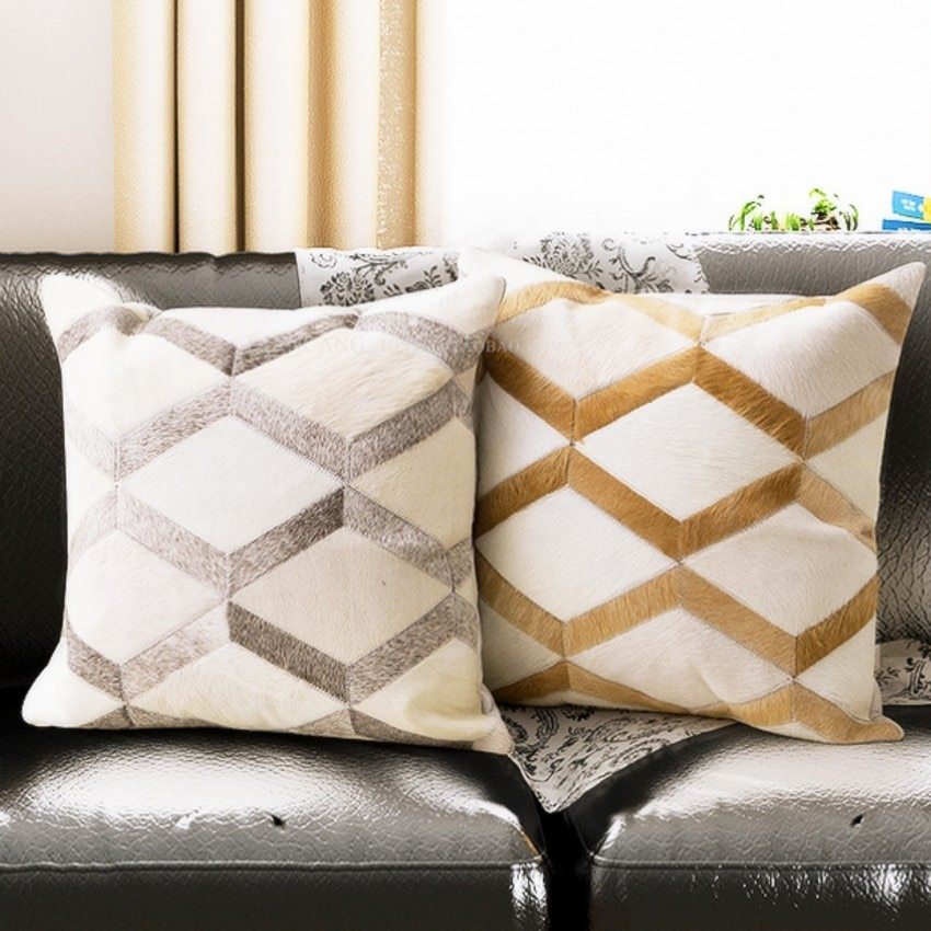 Home sofa cowhide pillow