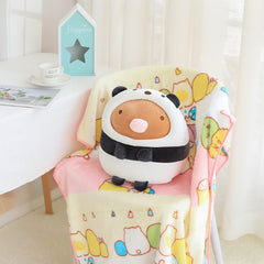 Cartoon Panda Dinosaur Cat Transformation Panda Doll Plush Toys Pillow And Blanket Cushion