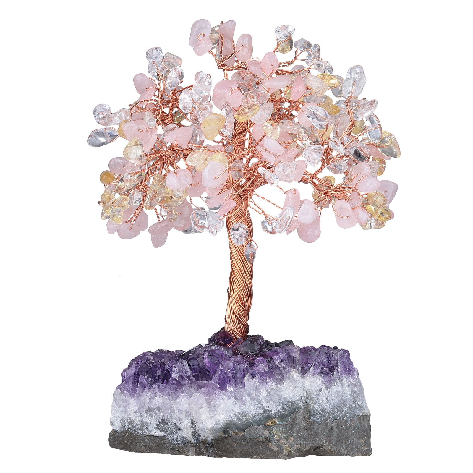 Natural Amethyst Flower Regular Base Tree Gravel Handicraft Ornaments