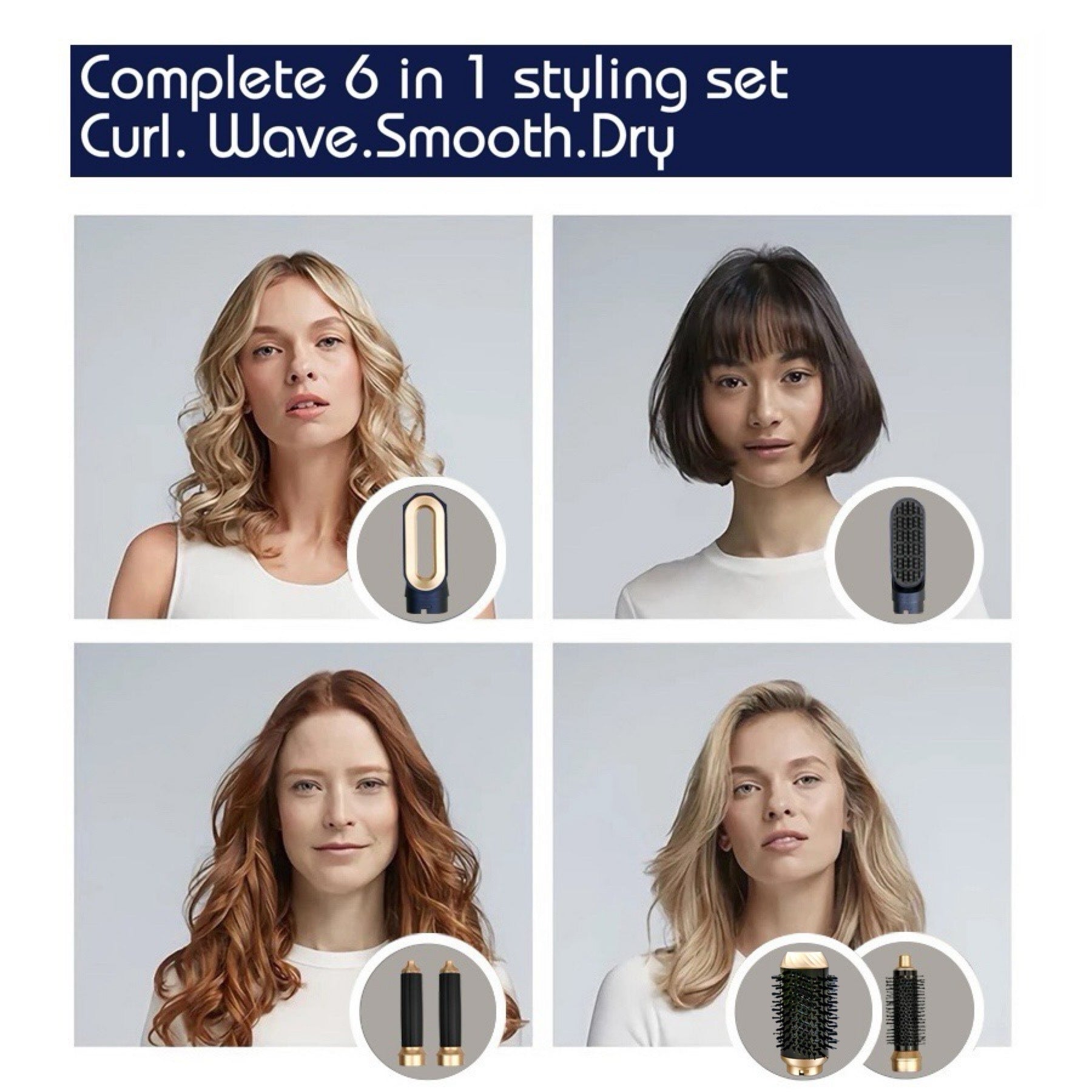 Six-in-one Hot Air Comb Multi-functional Hair Curler