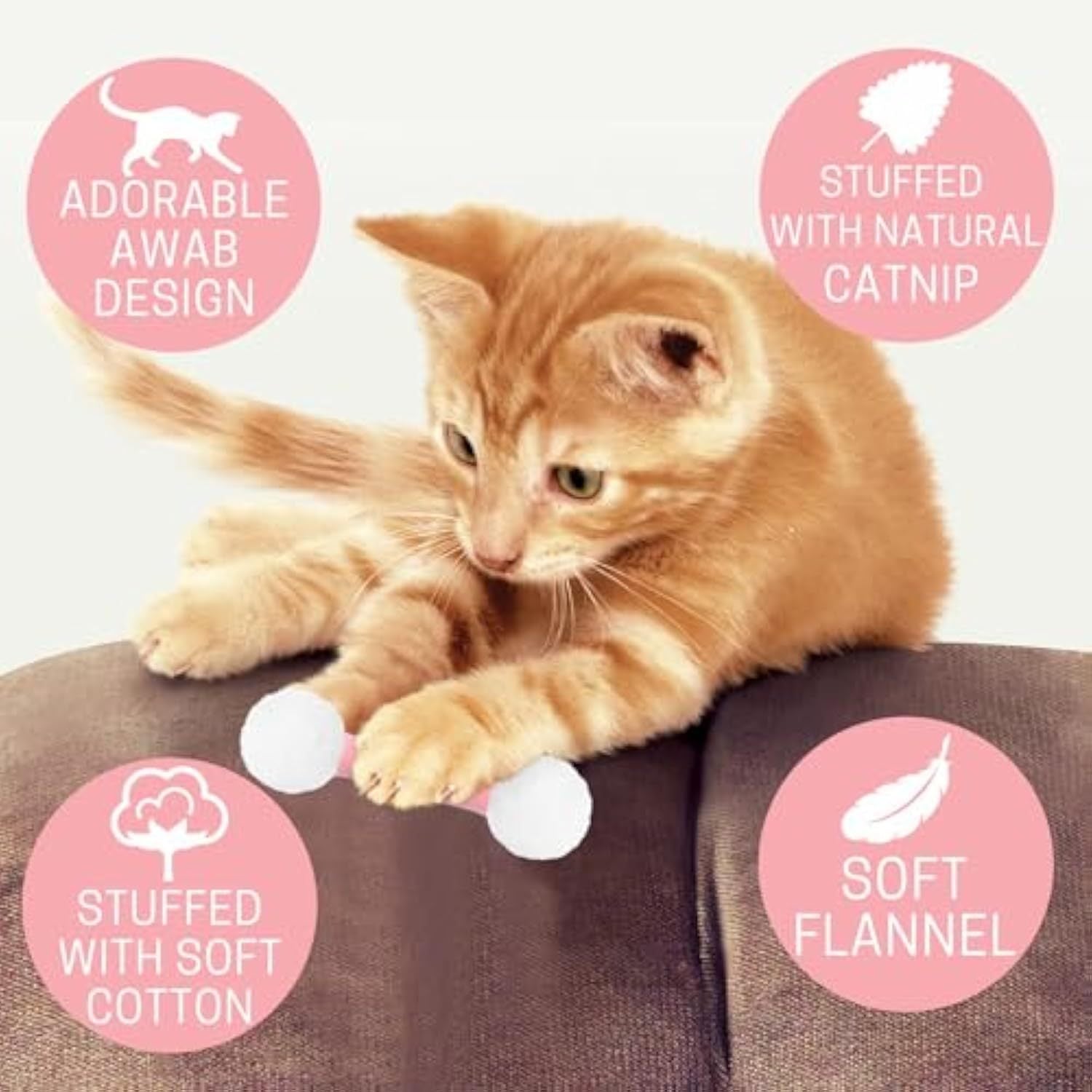 Swabs Catnip Toys Set Of Soft Plush Cat Kicker Toys Interactive Kitty Kick Sticks For Cat Lovers Gift Sturdy Cat Teething Chew Toy For Cat