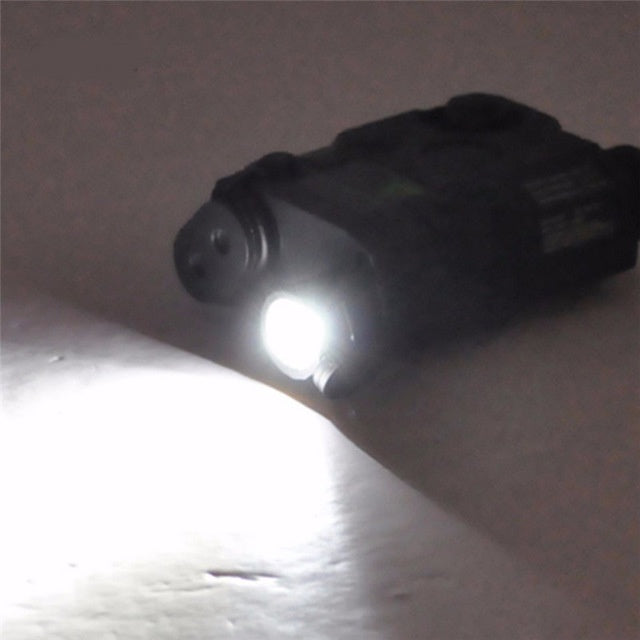 Full-featured LED white light + green laser indicator with IR lens