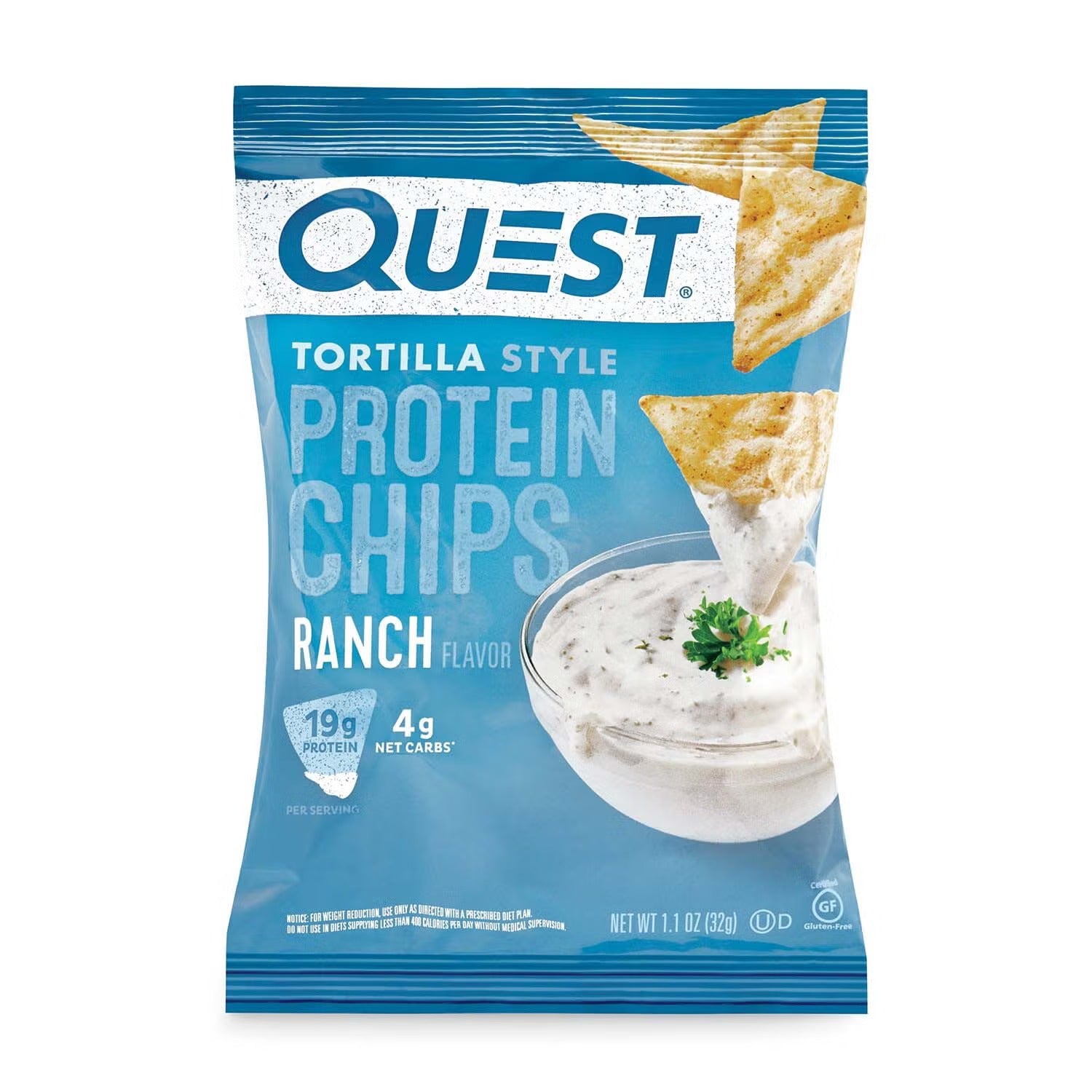 Tortilla Style Protein Chips - Ranch (8 Bags)